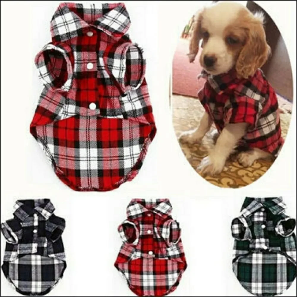 Flannel plaid doggie coat